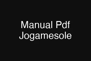 Manual Pdf Jogamesole
